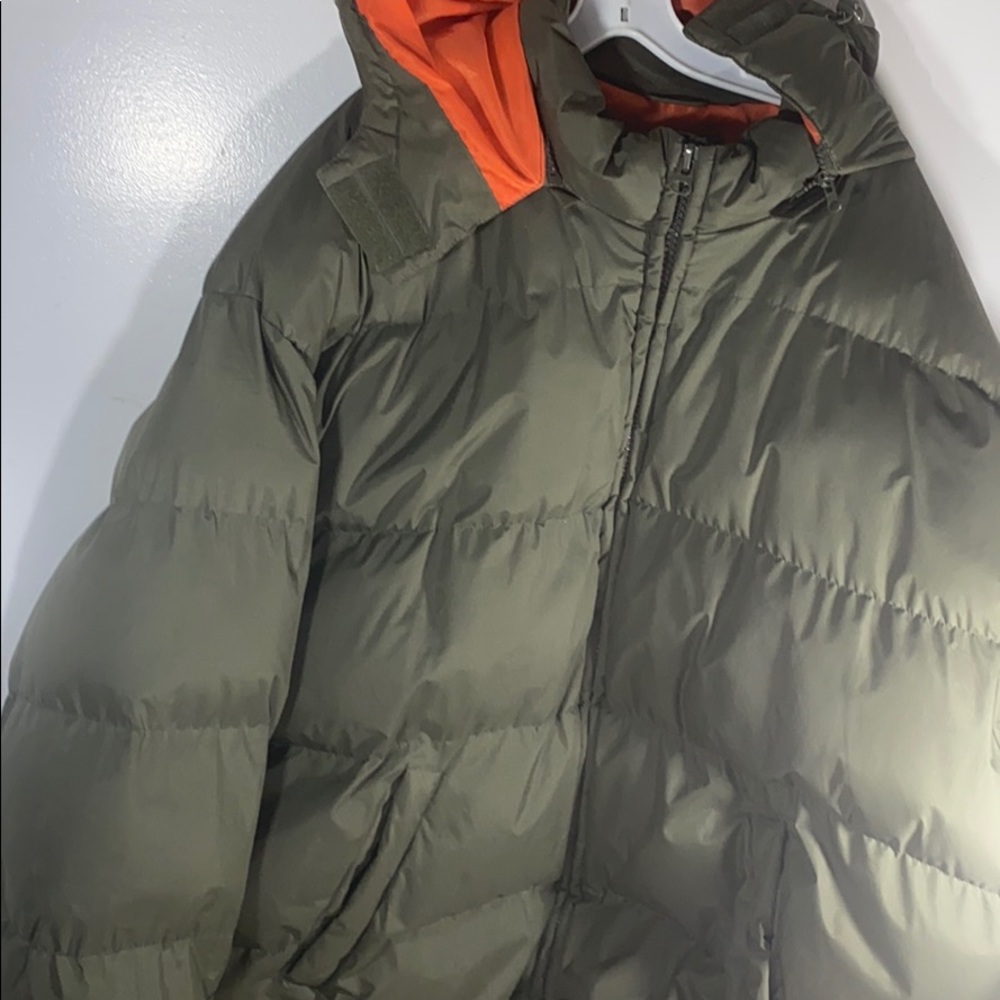 army green and safety orange men’s Winter Jacket